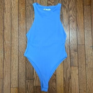 Zara high neck tank top bodysuit periwinkle